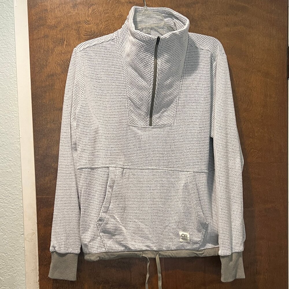 Sold Out Outdoor Research Trail Mix Quarter Zip Grid Fleece Pullover Snow Size M